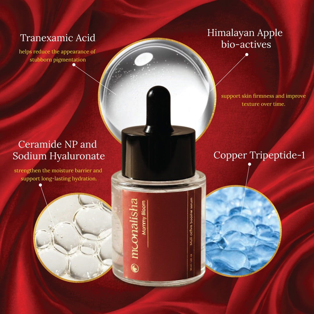 Moonalisha Mommy Bloom serum with its burgundy gift box